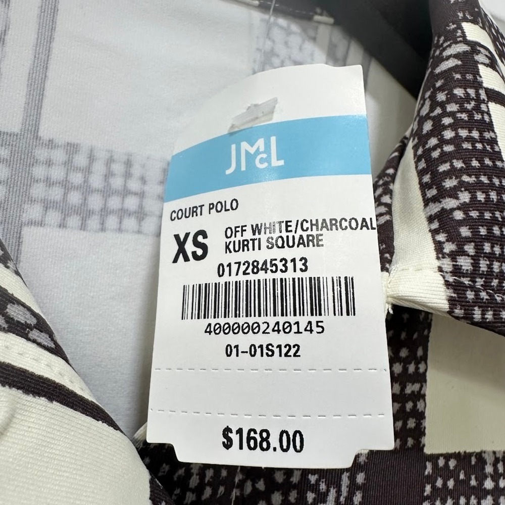 J.McLaughlin Womens Top Size XS Court Polo Kurti Square Off White Charcoal NEW - Picture 7 of 9